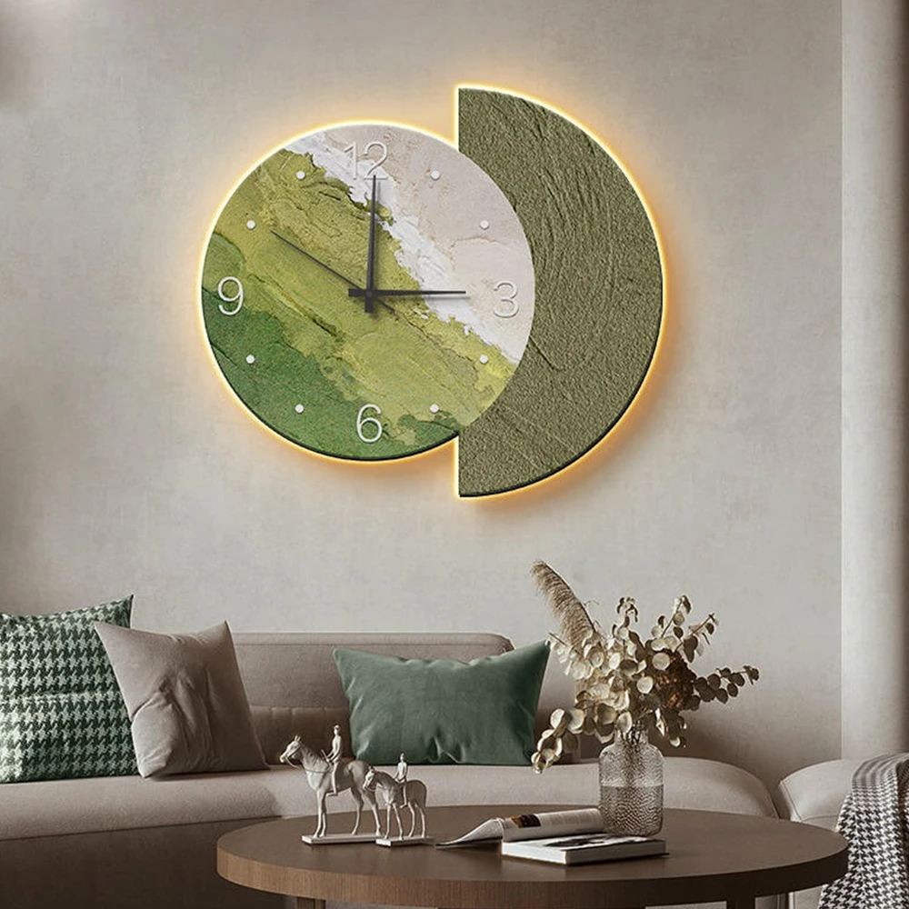 Tranh Đồng Hồ Đèn Led Tráng Gương Pha Lê Uv Nghệ Thuật Trừu Tượng