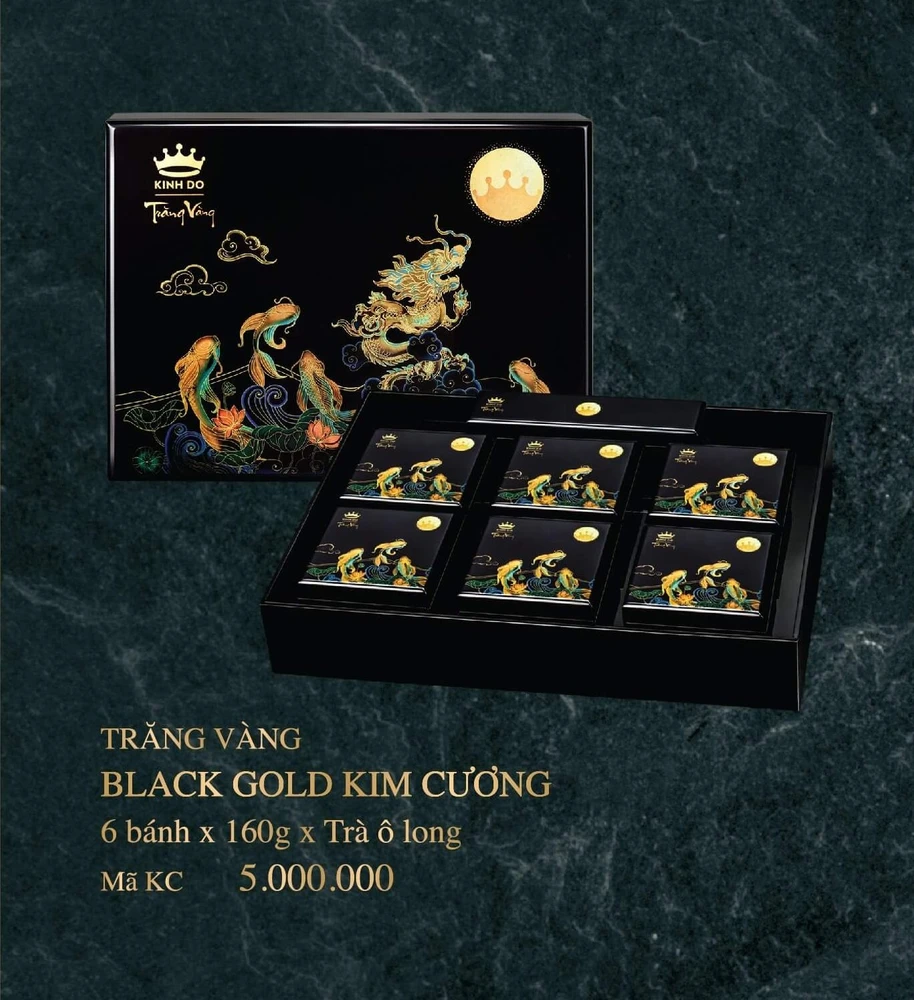 Bánh trung thu Kinh Đô Trăng Vàng Black And Gold Kim Cương