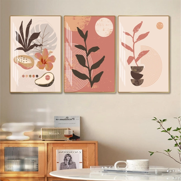 Tranh treo tường nghệ thuật tối giản mẫu 3 tấm 755