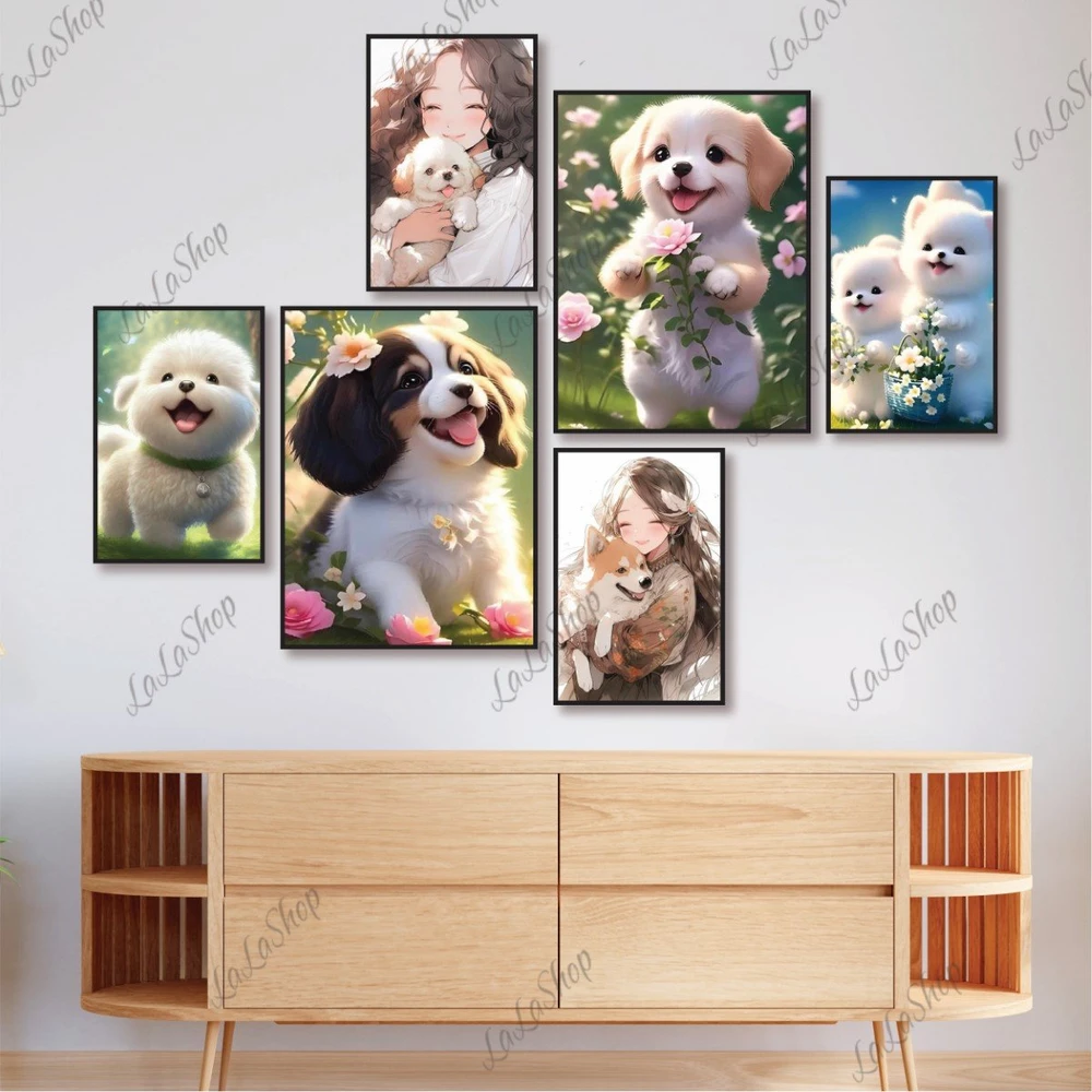 Set 6 Tranh Dán Tường Những Chú Cho Đáng Yêu Có Keo Sẵn