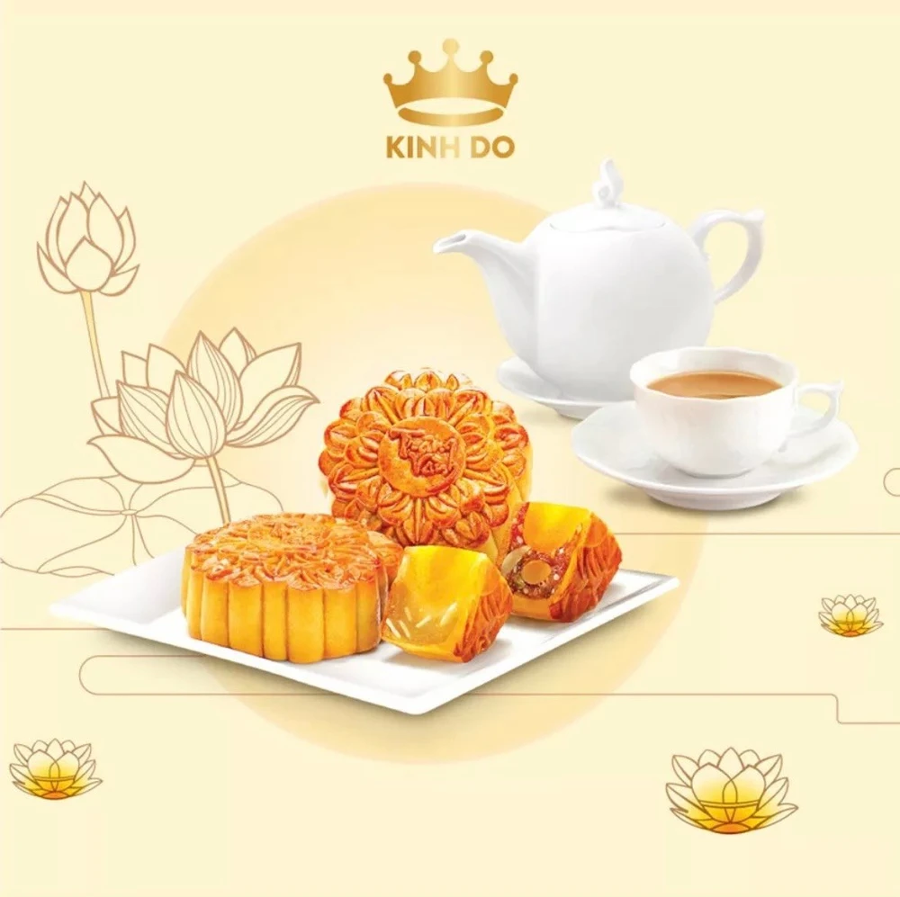 Bánh Trung Thu Kinh Đô Trăng Vàng Hoàng Kim Vinh Hiển Đỏ Thượng Hạng - Hộp 4 Bánh 160g