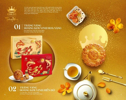 Bánh Trung Thu Kinh Đô Trăng Vàng Hoàng Kim Vinh Hiển Đỏ Thượng Hạng - Hộp 4 Bánh 160g