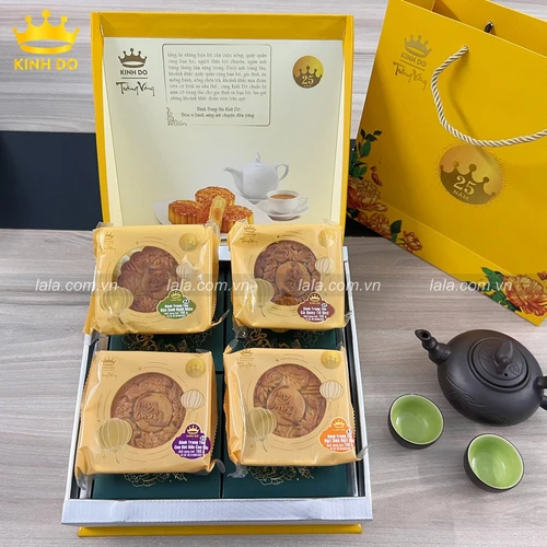 Bánh Trung Thu Kinh Đô Trăng Vàng Hồng Ngọc An Nhiên 4 Bánh Thượng Hạng