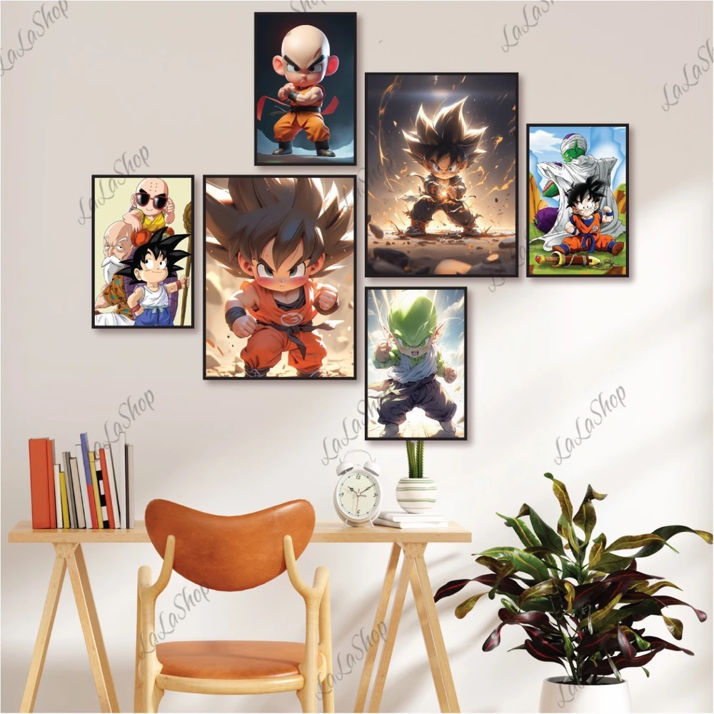 Set 6 Tranh Dán Tường Hoạt Hình Dragon Ball Có Keo Sẵn