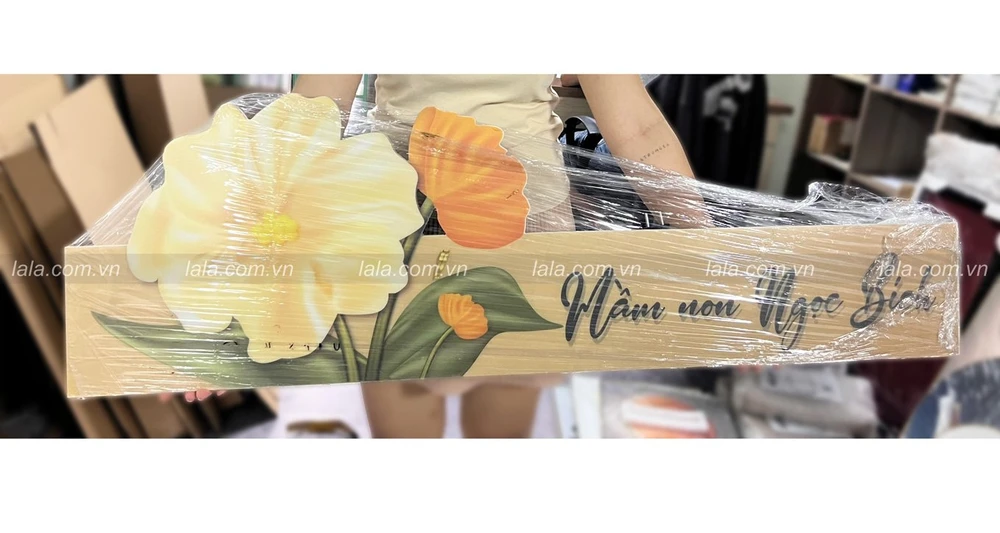 Tranh Đèn Led Tráng Gương Pha Lê Hoa Lá Cao Cấp