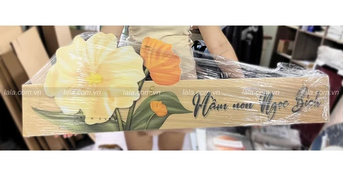 Tranh Đèn Led Tráng Gương Pha Lê Hoa Lá Cao Cấp