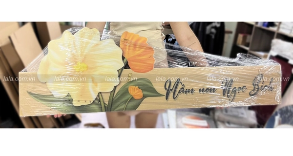 Tranh Đèn Led Tráng Gương Pha Lê Hoa Lá Cao Cấp