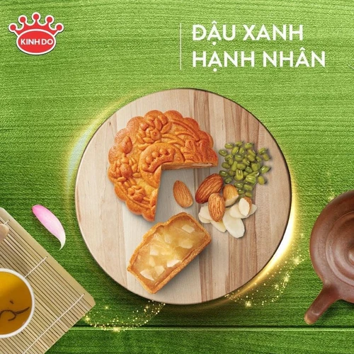 Bánh Trung Thu Kinh Đô Đậu Xanh Hạnh Nhân 0 Trứng 150g