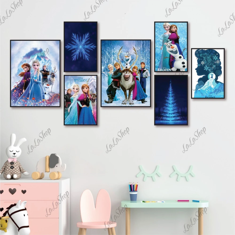 Set 7 Tranh Dán Tường Nữ Hoàng Băng Giá Elsa Có Keo Sẵn Mẫu 2