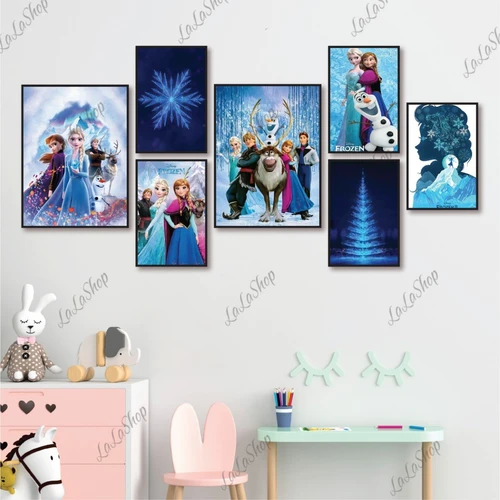Set 7 Tranh Dán Tường Nữ Hoàng Băng Giá Elsa Có Keo Sẵn Mẫu 2