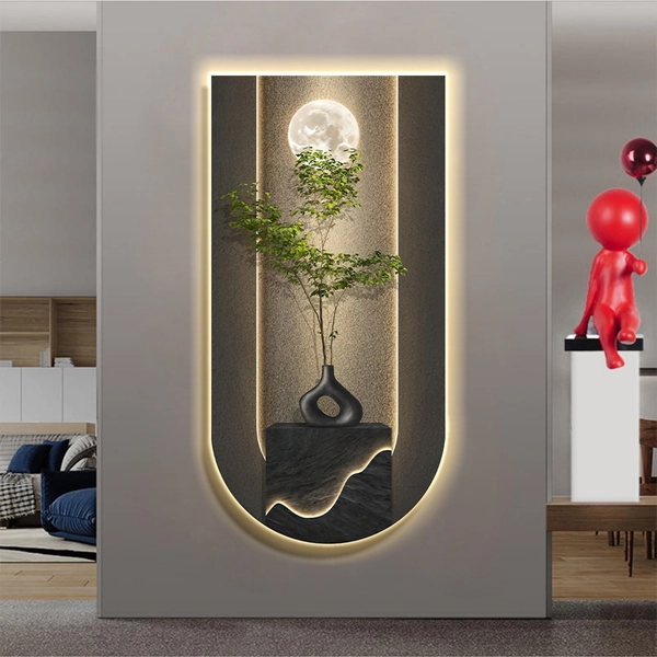 Tranh đèn treo tường decor phòng khách hiện đại mẫu 204