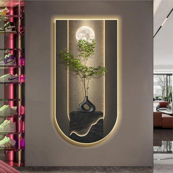 Tranh đèn treo tường decor phòng khách hiện đại mẫu 204