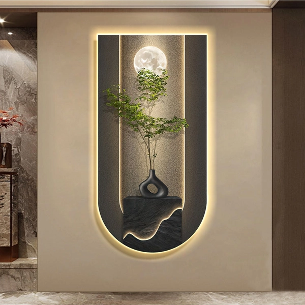 Tranh đèn treo tường decor phòng khách hiện đại mẫu 204