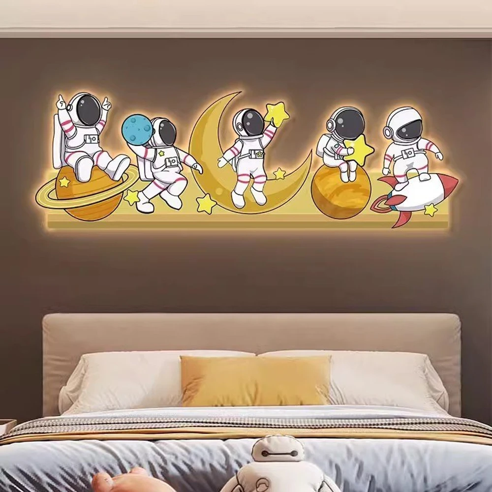 Tranh Đèn Led Tráng Gương Pha Lê Uv Phi Hành Gia Mẫu 04