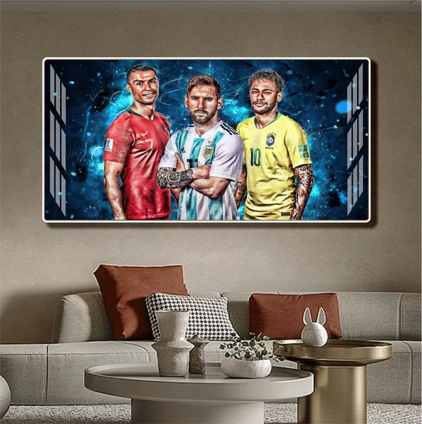 Tranh Treo Tường Cầu Thủ Bóng Đá Lionel Messi, Cristiano Ronaldo, Neymar