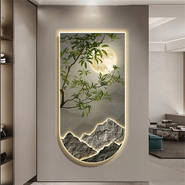 Tranh đèn treo tường decor phòng khách hiện đại mẫu 204