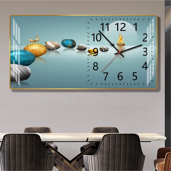 Tranh đồng hồ treo tường phòng khách phong thủy hưu tài lộc