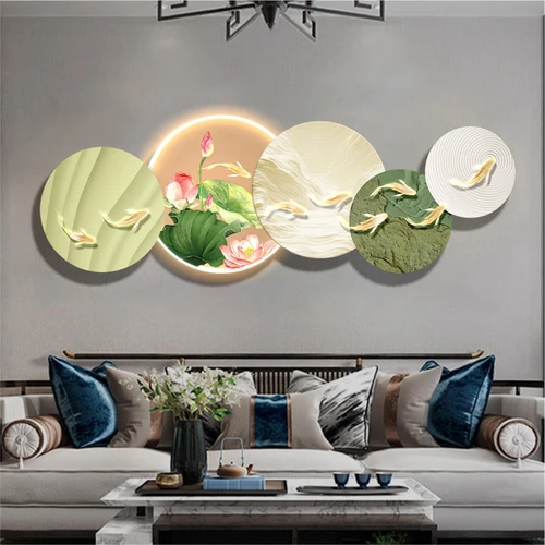 Tranh treo tường tráng gương pha lê có đèn LED trang trí hiện đại mẫu 228