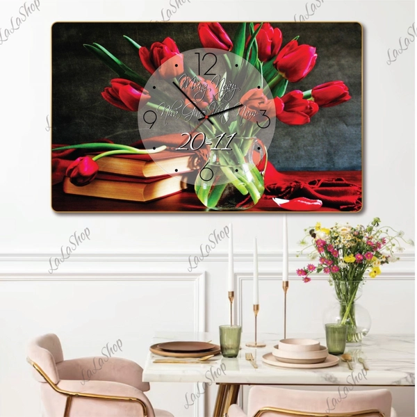 Tranh Đồng Hồ Hoa Tu Lip Tặng Ngày Nhà Giáo Việt Nam 20-11