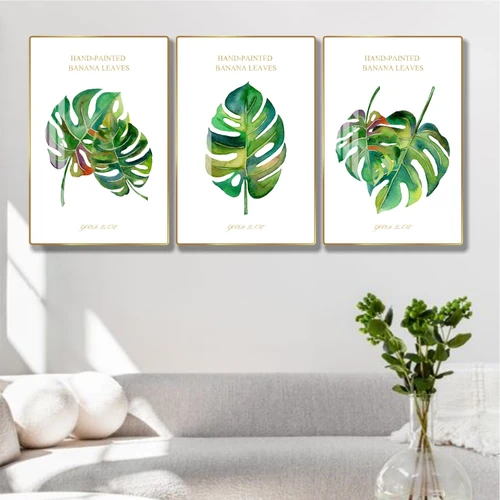 Tranh treo tường lá nghệ thuật tối giản tấm mẫu 851