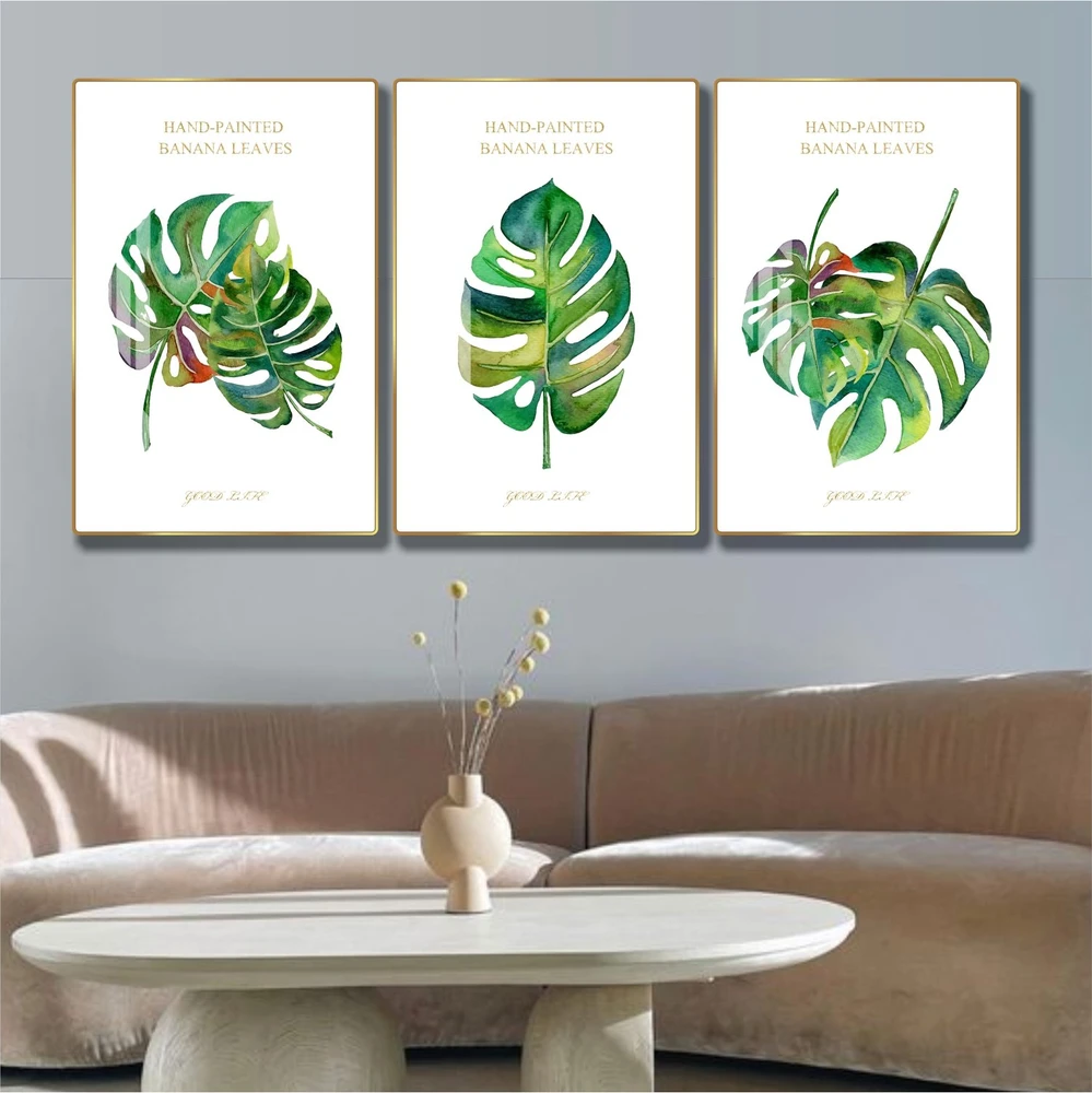 Tranh treo tường lá nghệ thuật tối giản tấm mẫu 851