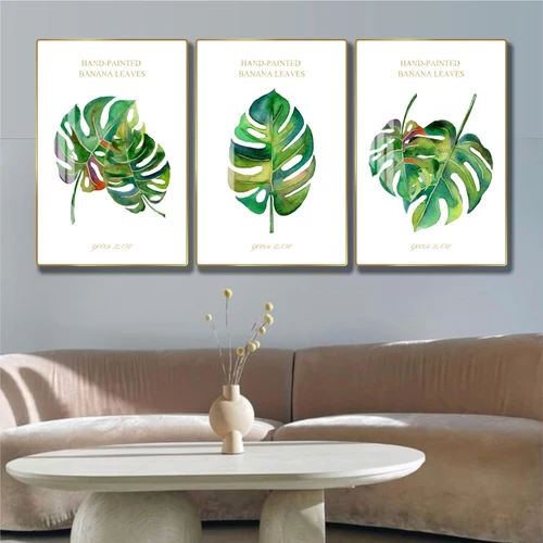 Tranh treo tường lá nghệ thuật tối giản tấm mẫu 851