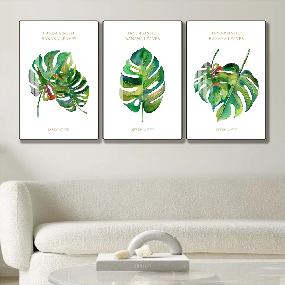 Tranh treo tường lá nghệ thuật tối giản tấm mẫu 851