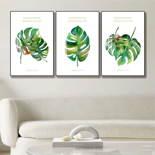 Tranh treo tường lá nghệ thuật tối giản tấm mẫu 851