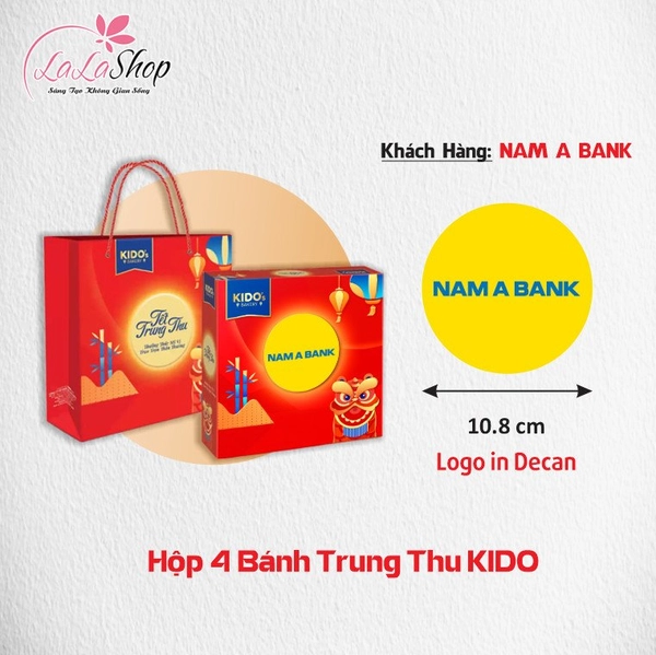 Hộp 4 Bánh Trung Thu KIDO Sum Vầy (Hộp Xanh)
