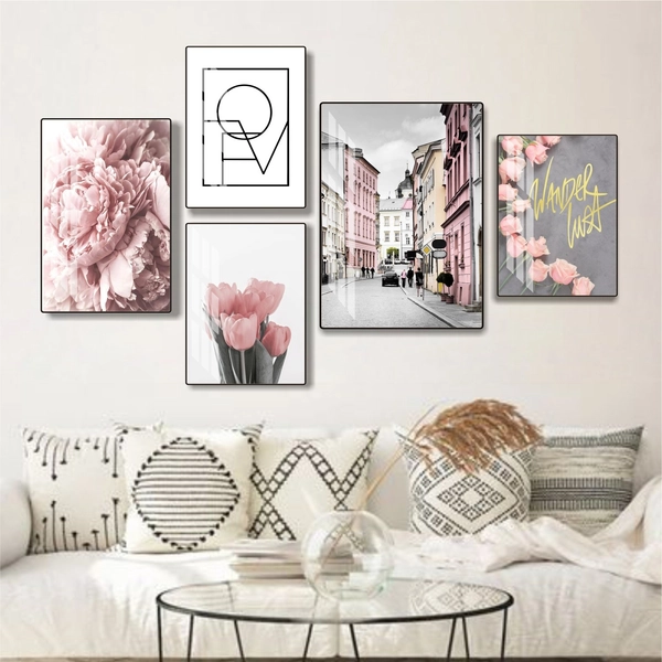 Tranh Treo Tường Trang Trí Sắc Hồng Dịu Dàng