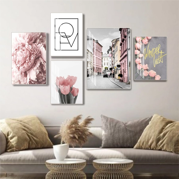 Tranh Treo Tường Trang Trí Sắc Hồng Dịu Dàng