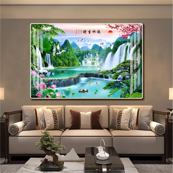 Tranh treo tường phòng khách phong cảnh đồng quê yên bình mẫu 854