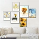 Tranh treo tường phong cảnh hoa hướng dương bộ 6 tấm mẫu 844