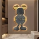 Tranh đồng hồ đèn led treo tường chuột micky xám hiện đại