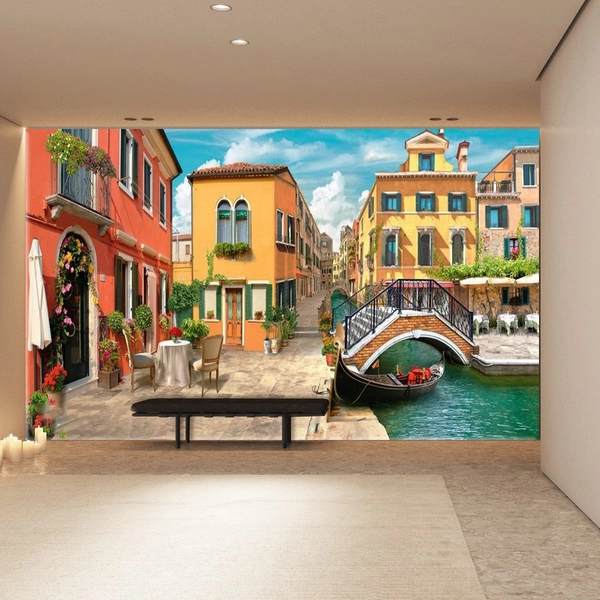 Tranh Dán Tường Phong Cảnh Nhà Cổ Châu Âu