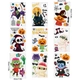 Combo 9 Tấm Decal 2 Mặt Trang Trí Happy Halloween Không Keo Chuyên Dán Kính