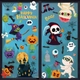 Combo 9 Tấm Decal 2 Mặt Trang Trí Happy Halloween Không Keo Chuyên Dán Kính
