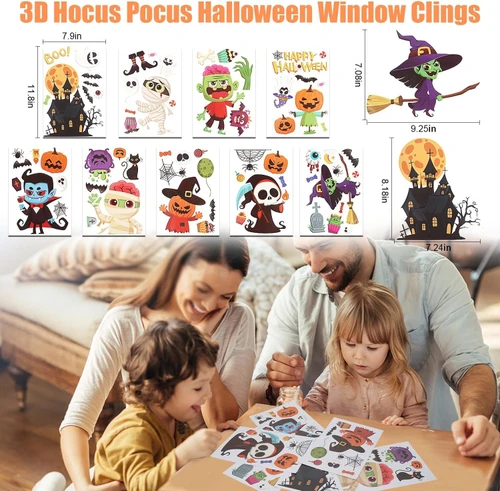 Combo 9 Tấm Decal Trang Trí Happy Halloween