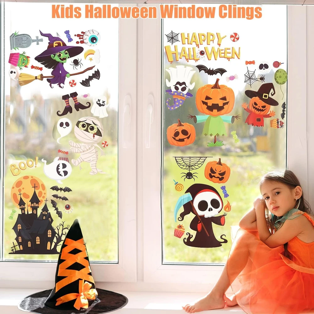 Combo 9 Tấm Decal Trang Trí Happy Halloween