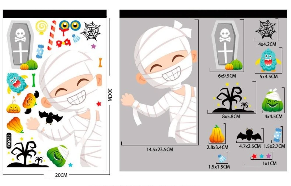 Combo Decal Trang Trí Happy Halloween