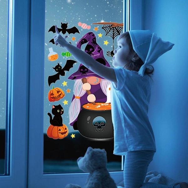 Decal 2 Mặt Trang Trí Halloween Mẫu 19 Không Keo Chuyên Dán Kính size 20x30cm