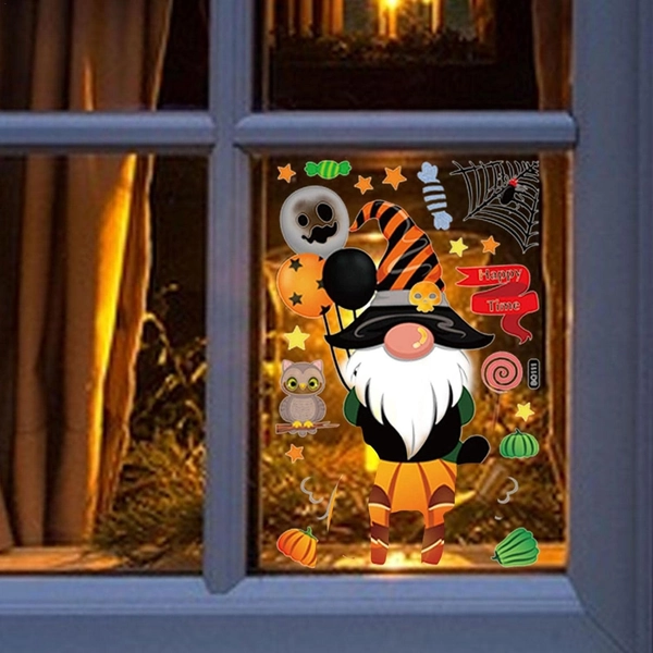 Decal 2 Mặt Trang Trí Halloween Mẫu 20 Không Keo Chuyên Dán Kính size nhỏ 20x30cm