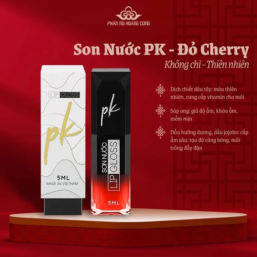 Son nước LipGloss PK màu đỏ cherry