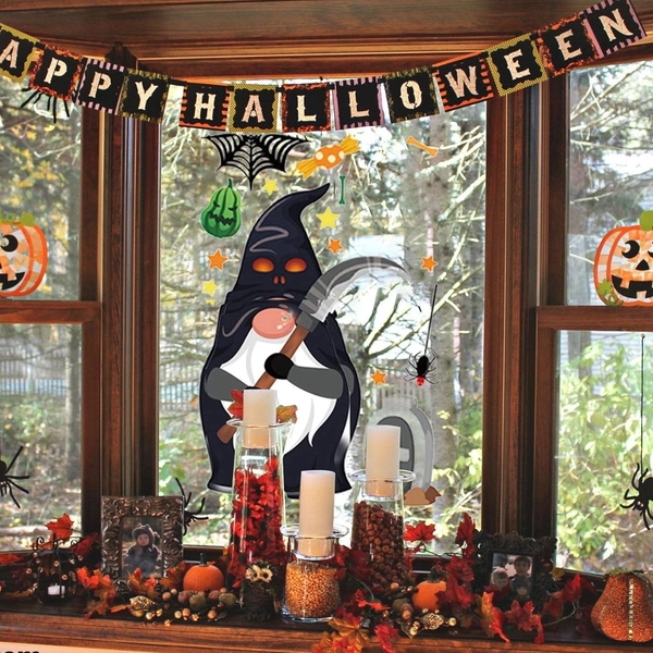 Decal 2 Mặt Trang Trí Halloween Mẫu 22 Không Keo Chuyên Dán Kính size nhỏ 20x30cm