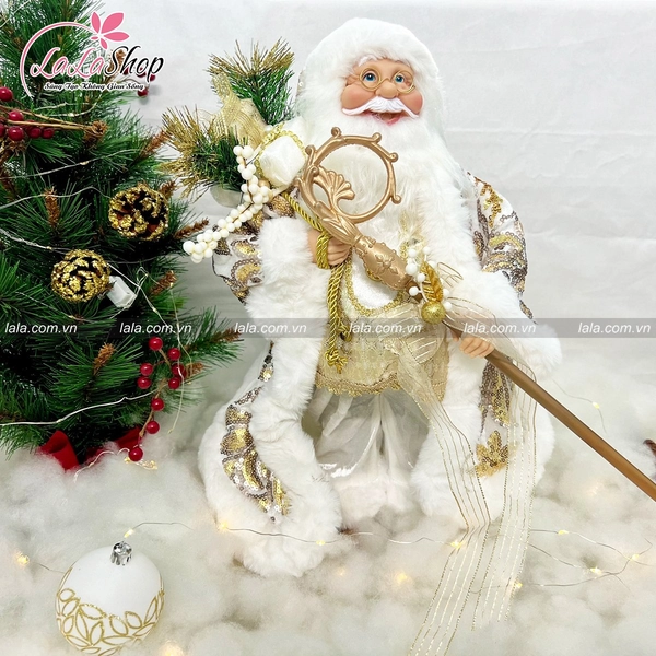 Mô hình Ông Già Noel 45cm Trắng Và Túi Quà 022