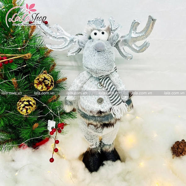 Mô Hình Tuần Lộc Trắng Trang Trí Noel 012