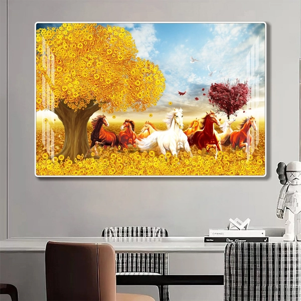 Tranh treo tường phong thủy phòng khách mã đáo thành công mẫu 862