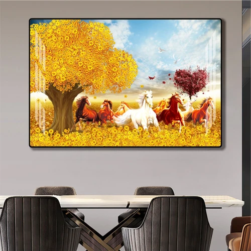 Tranh treo tường phong thủy phòng khách mã đáo thành công mẫu 862