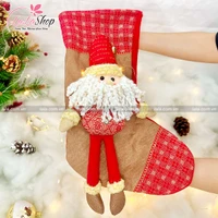 Đồ trang trí noel tất đỏ treo cây thông 054