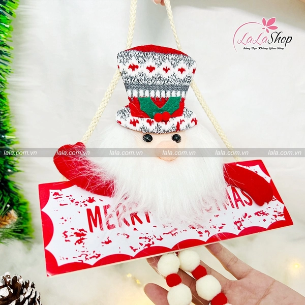 Phụ Kiện Dây Treo Ông Già Noel Trang Trí Giáng Sinh Kèm Led 027